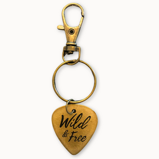 Guitar Pick Keychain: Wild & Free